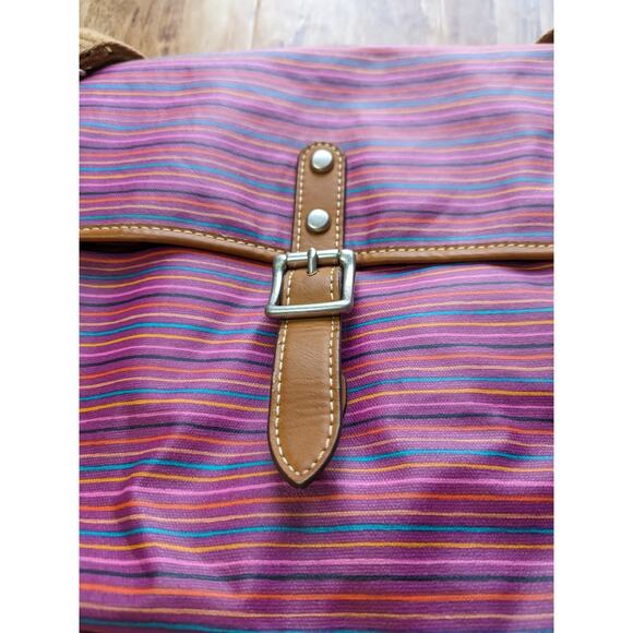 FOSSIL Pink Blue Striped Messenger Bag Crossbody School - Picture 10 of 10